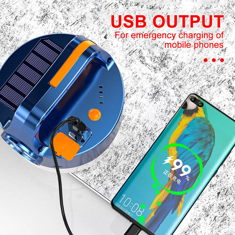 Lanterna de Acampamento Lâmpada de Pesca ao ar Solar Portátil Alta Potência Usb Recarregável Lanterna Livre Luz Reparo Trabalho Emergência 30w Led 6 Computers & Electronics