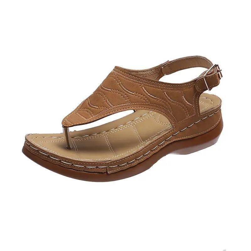 New Summer Women Strap Sandals Women's Flats Open Toe Solid Casual Shoes Rome Wedges Thong Sandals Sexy Ladies Shoes