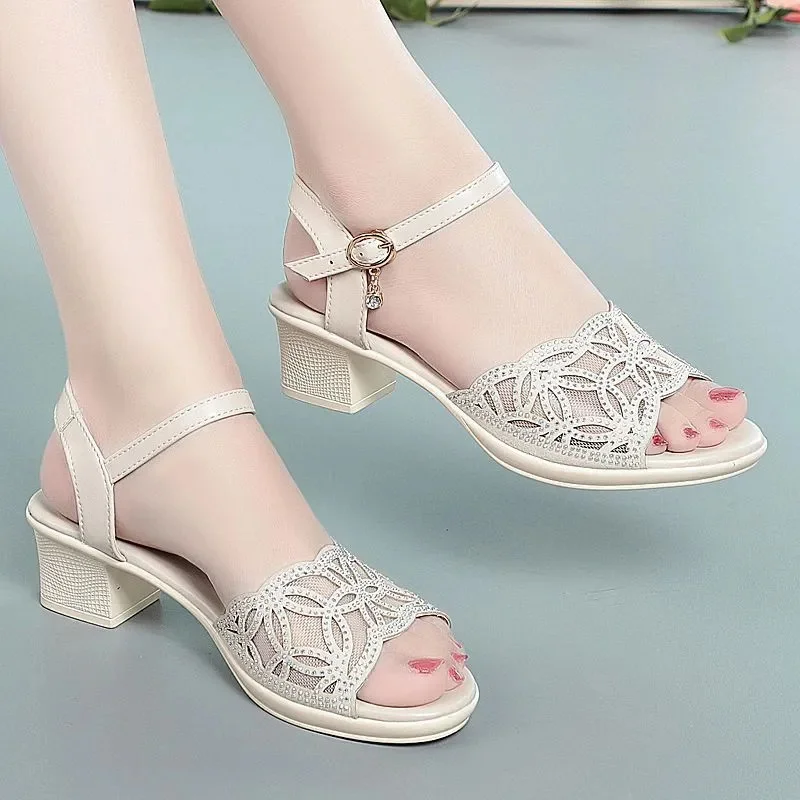 Zapatos de mujer 여성용 쿨 블랙 핍 토 하이 퀄리티 버클 스트랩 스퀘어 힐 신발, 레이디 캐주얼 스위트 베이지 작업화 ab262