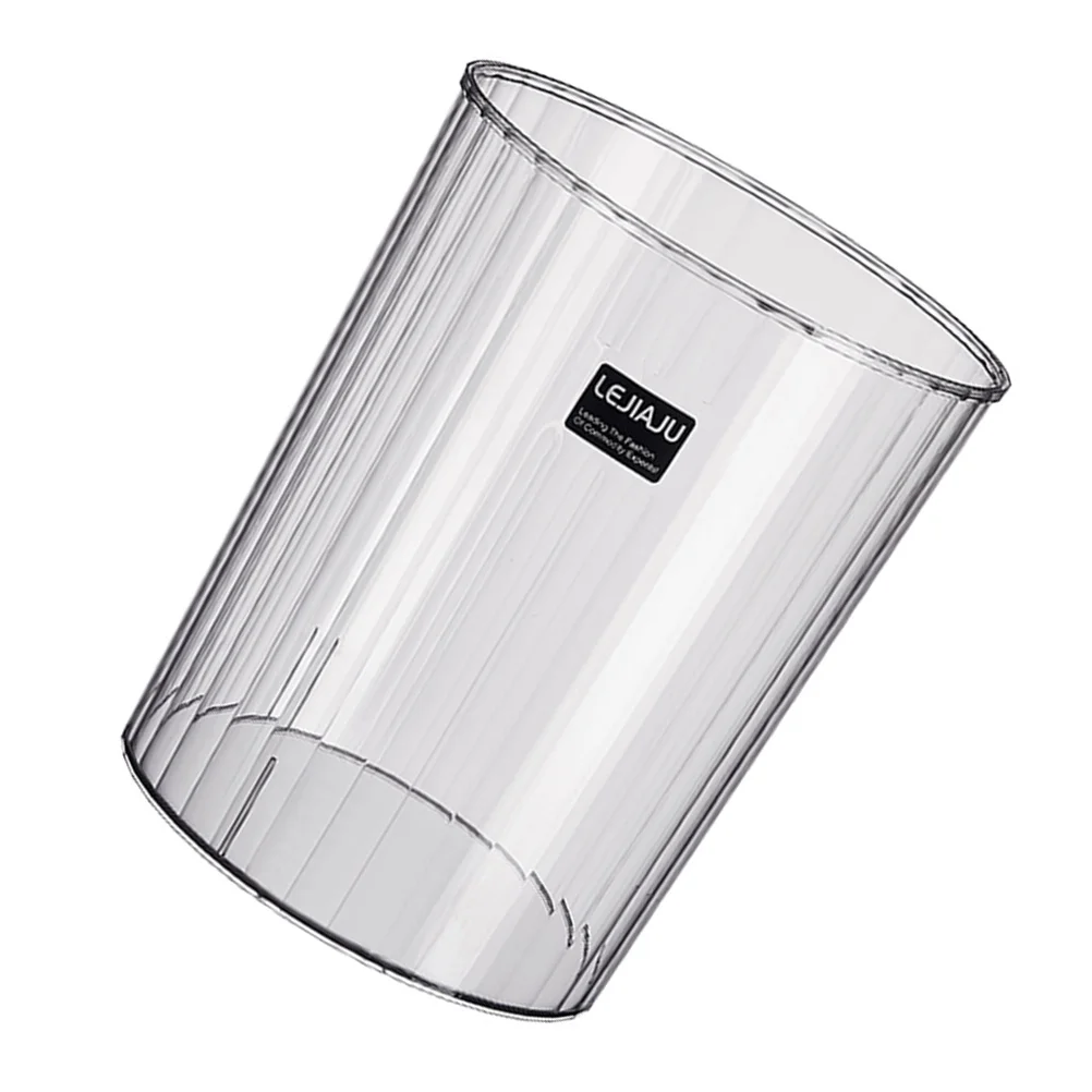 

Zerodeko Small Trash Can Clear Garbage Can Plastic Waste Basket Bathroom Bedroom Decorative Container Bin Convenient Trash