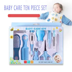 10PCS/Set Baby Health Care Kit Kids Nail Hair Health Care Thermometer Grooming Brush Clipper Teether Toothbrush Baby Essentials