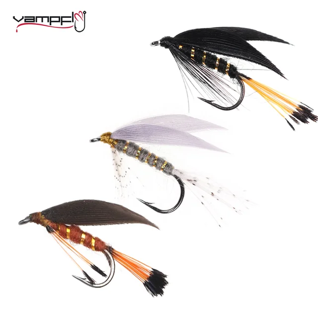 MNFT 10Pcs/Lot 8# Brown Hackle Golden Herl Rib Dark Peacock Nymph Bait  Trout Fly Fishing Flies & Lures