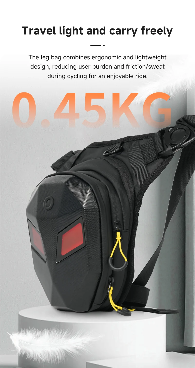 Man sling bag LED Eye Motorcycle Riding Unisex Leg Bag Hard Shell Waterproof Tra