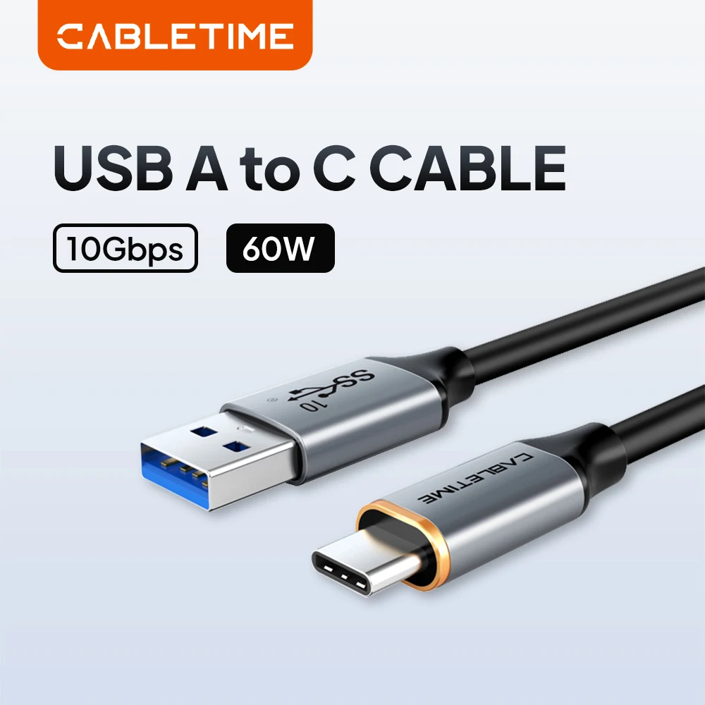 CABLETIME USB C 케이블 10Gbps USB 타입 C 고속 충전 케이..