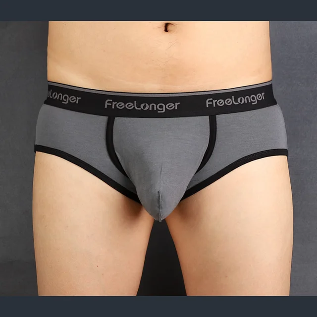 FreeLonger Men's Comfy Separate Big Pouch Briefs