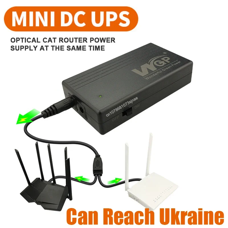 Mini UPS DC12V 2A Mini UPS Router Optical Cat Adapter Uninterruptible Power Supply with 6-8H WiFi 7800mAh Battery Capacity Standby