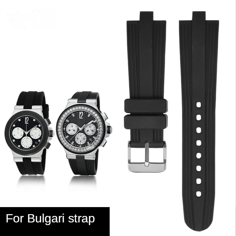 Cinturino Per Orologio In Silicone Per Bulgari Diagono Impermeabile Resistente Al Sudore Morbido Confortevole Giunto Convesso Accessori Per Cinturini 