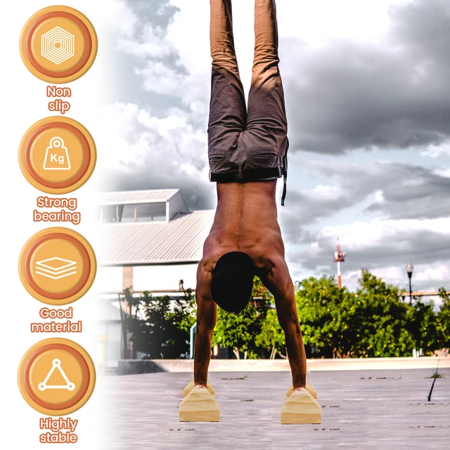 Calisthenics Push Up Bar Push Up Stands, Gravity Fitness Wooden