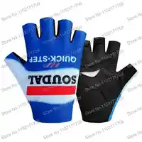 2024 SOUDAL QUICK STEP TEAM Half Finger Cycling Gloves Mens and Womens Anti-static MTB Road Mountain Bike Bicycle Gel Gloves 2