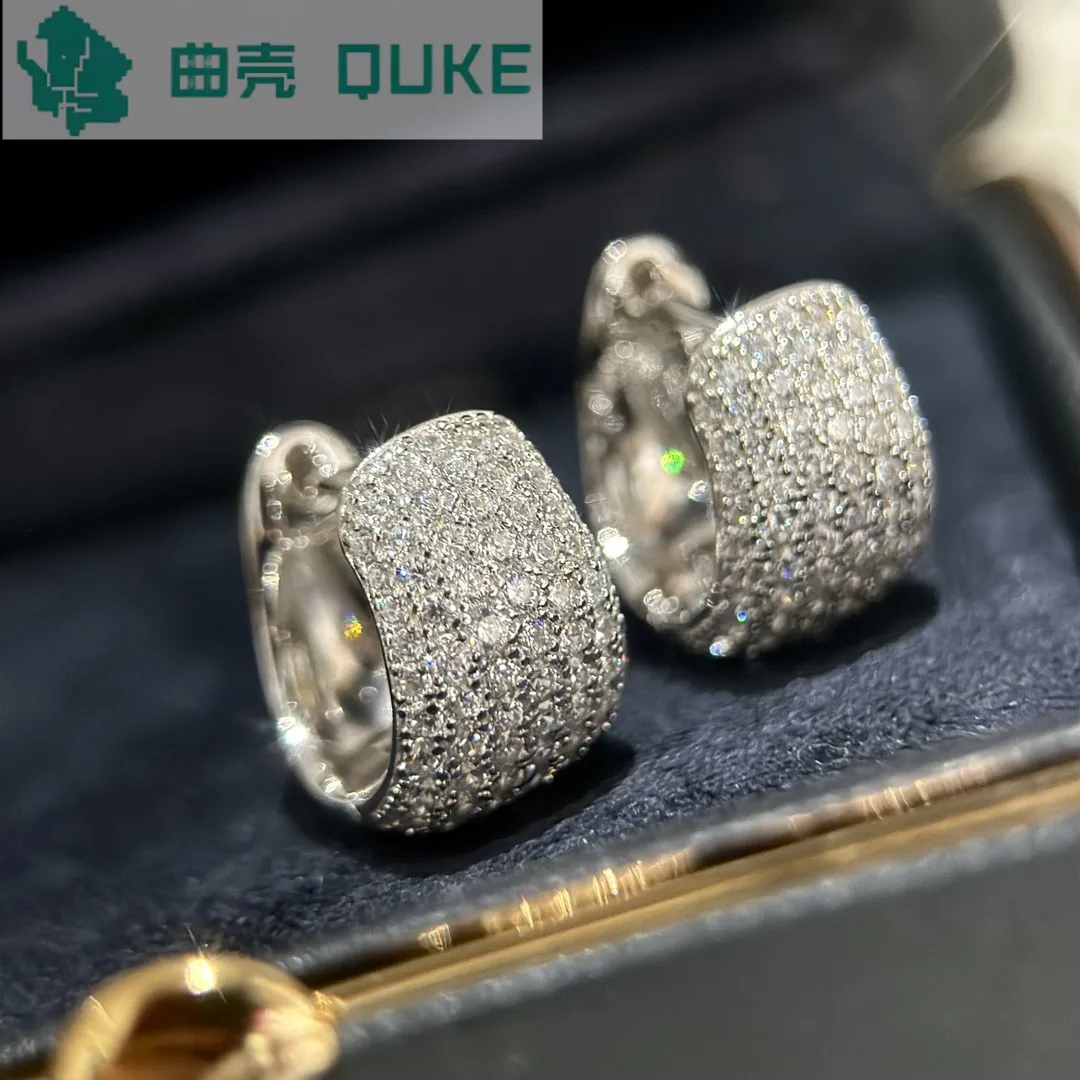 

Korean Fashion S925 Sterling Silver Neymar Same Shining Diamond Hip Hop Versatile Earrings Female Gift Party Gift