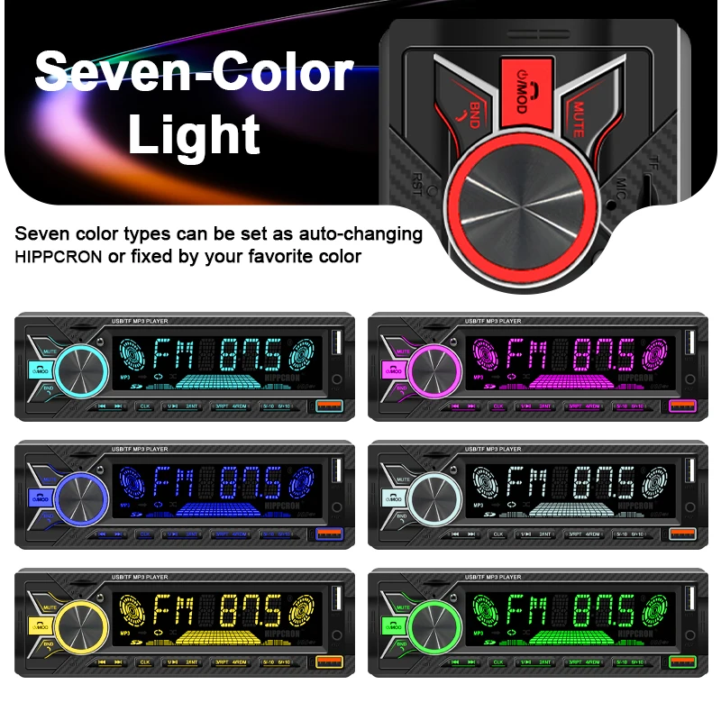Car 1din Radio Stereo Digital Bluetooth MP3 Player FM Stereo TF Card USB AUX Inp
