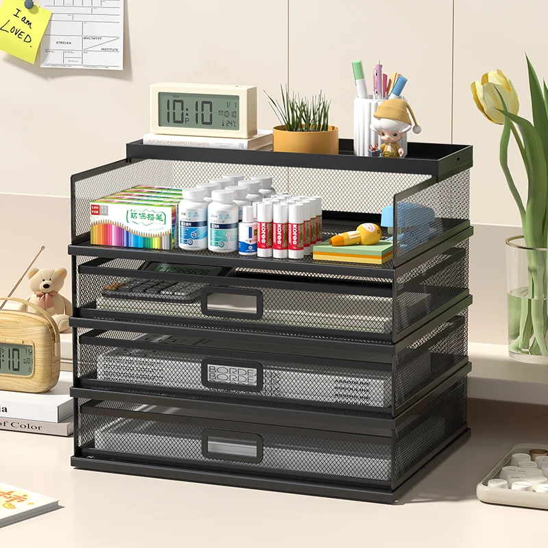 Desk Mail Organizer, File Organizer | 4-Tier Stackable Letter Tray Office Desk Paper Organizer File Trays Desktop Holder for Paper Letter Accessories with Pen Holder