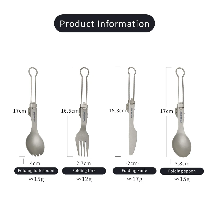 Tableware Set Camping Titanium Spork Spoon Outdoor Lightweight Fork