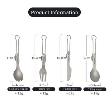 PACOONE Camping Titanium Spork Spoon Outdoor Lightweight Fork Tableware Portable Picnic Hiking Travelling Ultralight Dinnerware 2