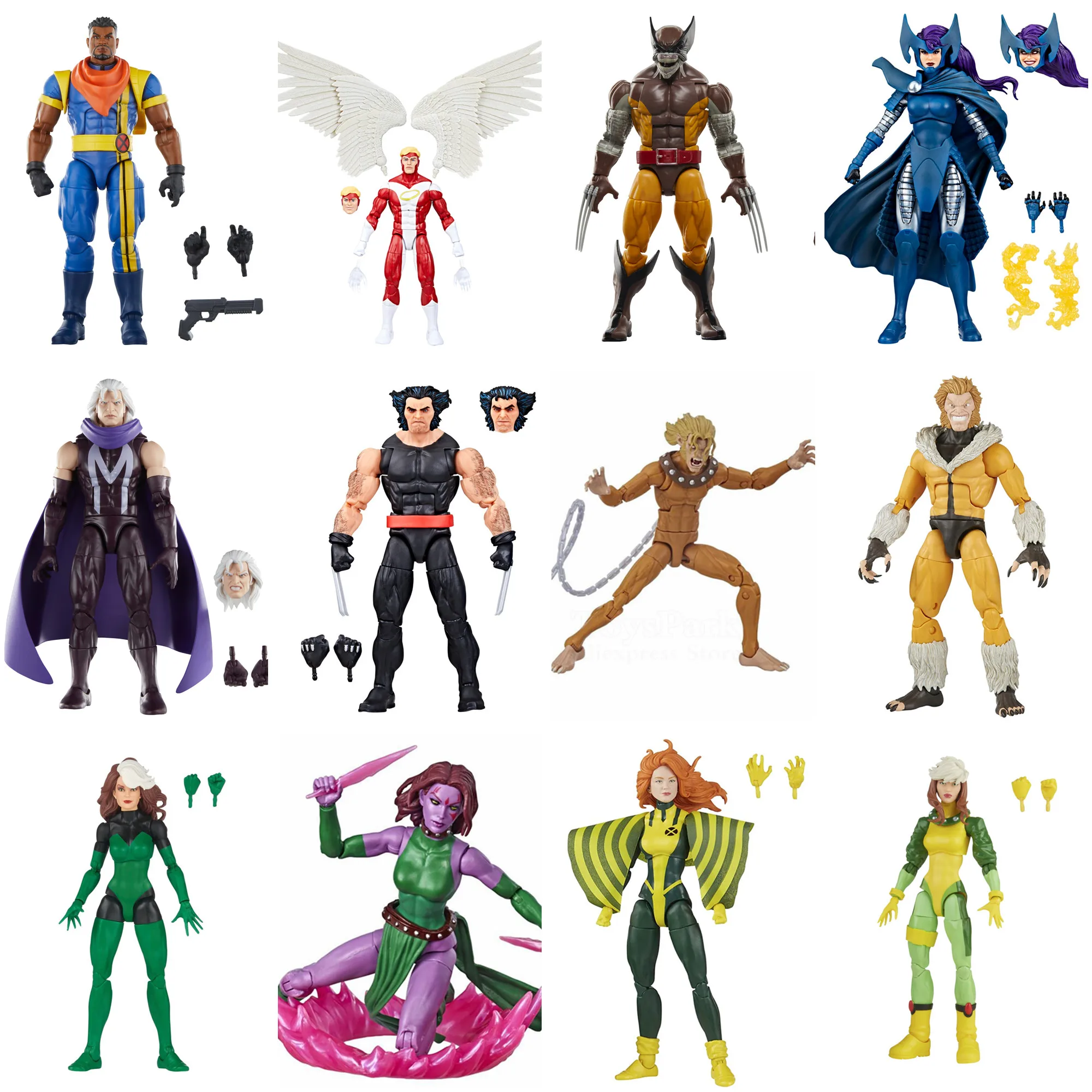 Figuras de acción de Marvel Legends, modelo Retro x-men 97, Obispo Magneto, Rogue Lobezno, Sabretooth, Lilandra, Angel, Psylocke, 6"