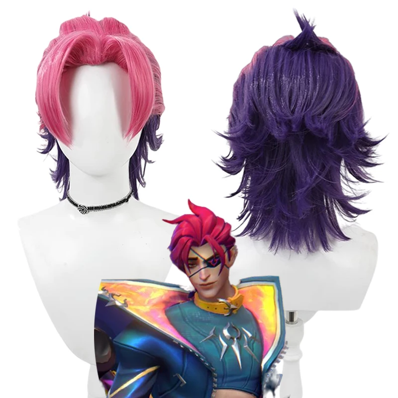 

Game Heartsteel Shieda Kayn Cosplay Wig Unisex Gradient Styling Short Hair Heat Resistant Synthetic Wigs Halloween Party Prop