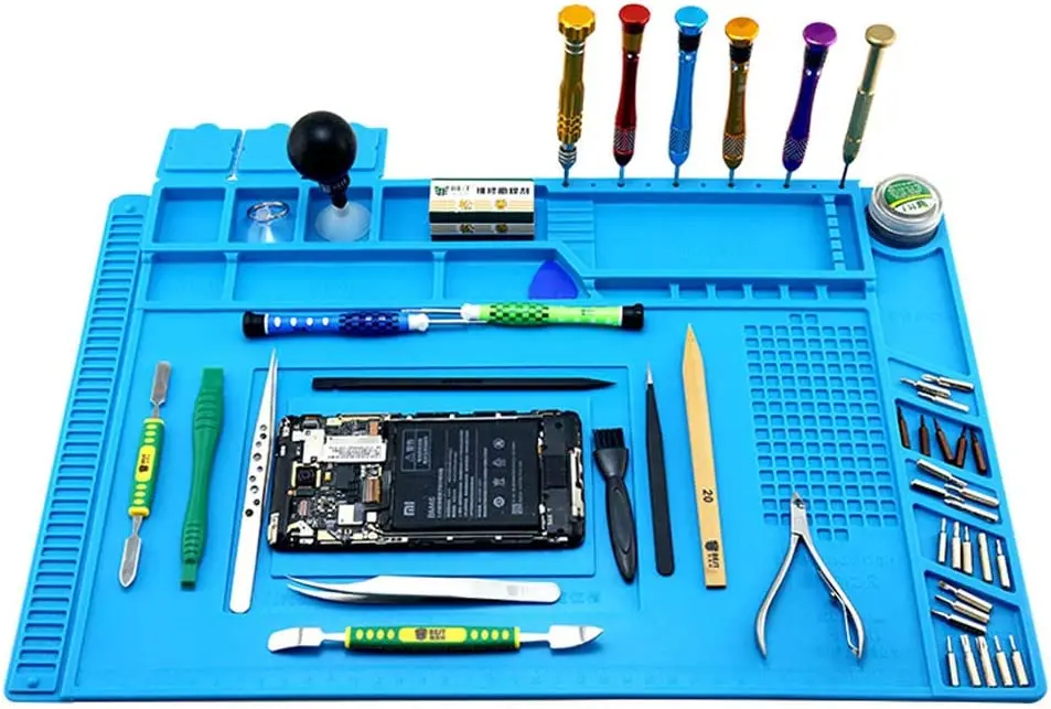 Soldering station mat soldering work mat Magnetic Mat Silicone Work Mat for Electronic Phone Laptop Watch Repair