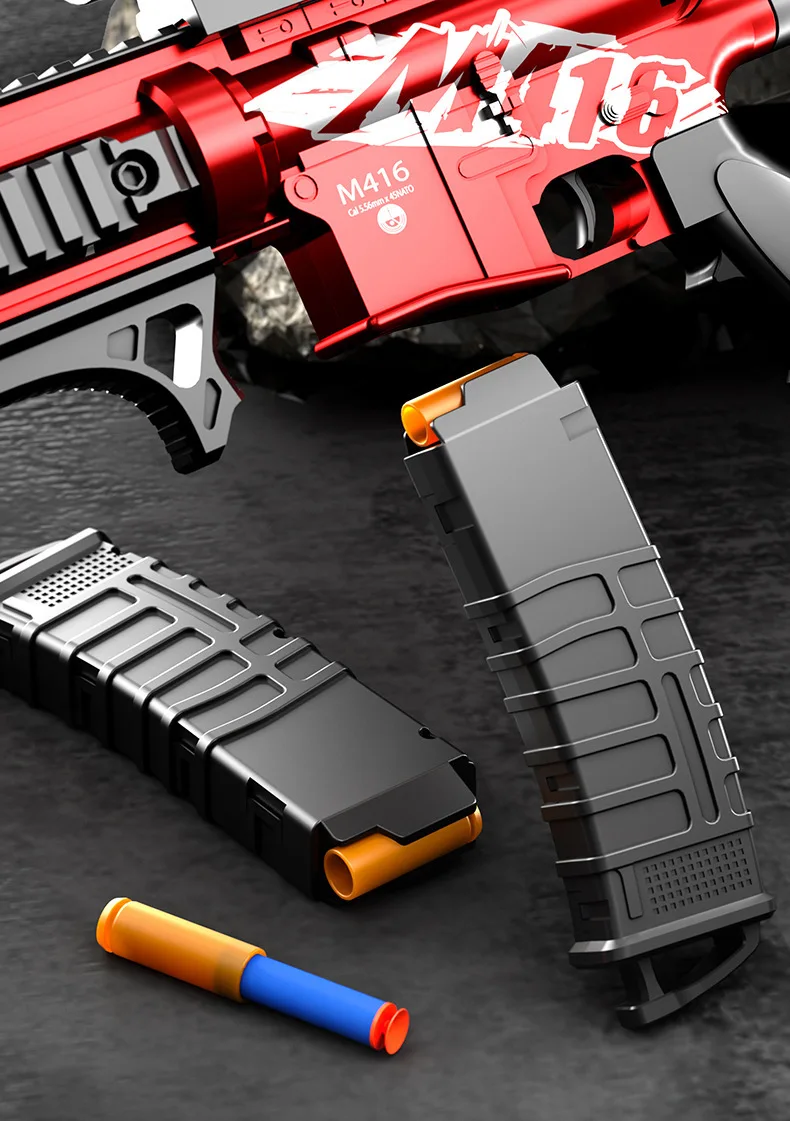 Children's Manual Soft Bullet M416 Soft Bullet Gun Can Fire Submachine Gun Model Boy Toy Gun Action Loading Assault Rifle