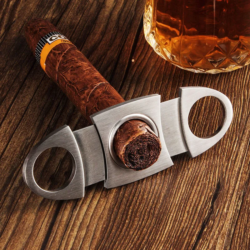 

New Stainless Steel Cigar Cutter Metal Sharp Cigar Scissors Portable Guillotine Puncher Knife Cigar Accessories Man Gift