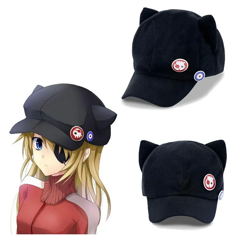 Baseball Hat Shikinami Asuka Rangure Soryu Cat Ear Hat Peak Cap Cartoon Anime Cosplay Costumes Accessories Gifts