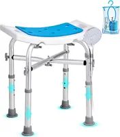 Shower Chair for Inside Shower, Adjustable Height Stool with Crossbar Support, Shower Seat for Shower, Tub, Non-Slip Bench 1