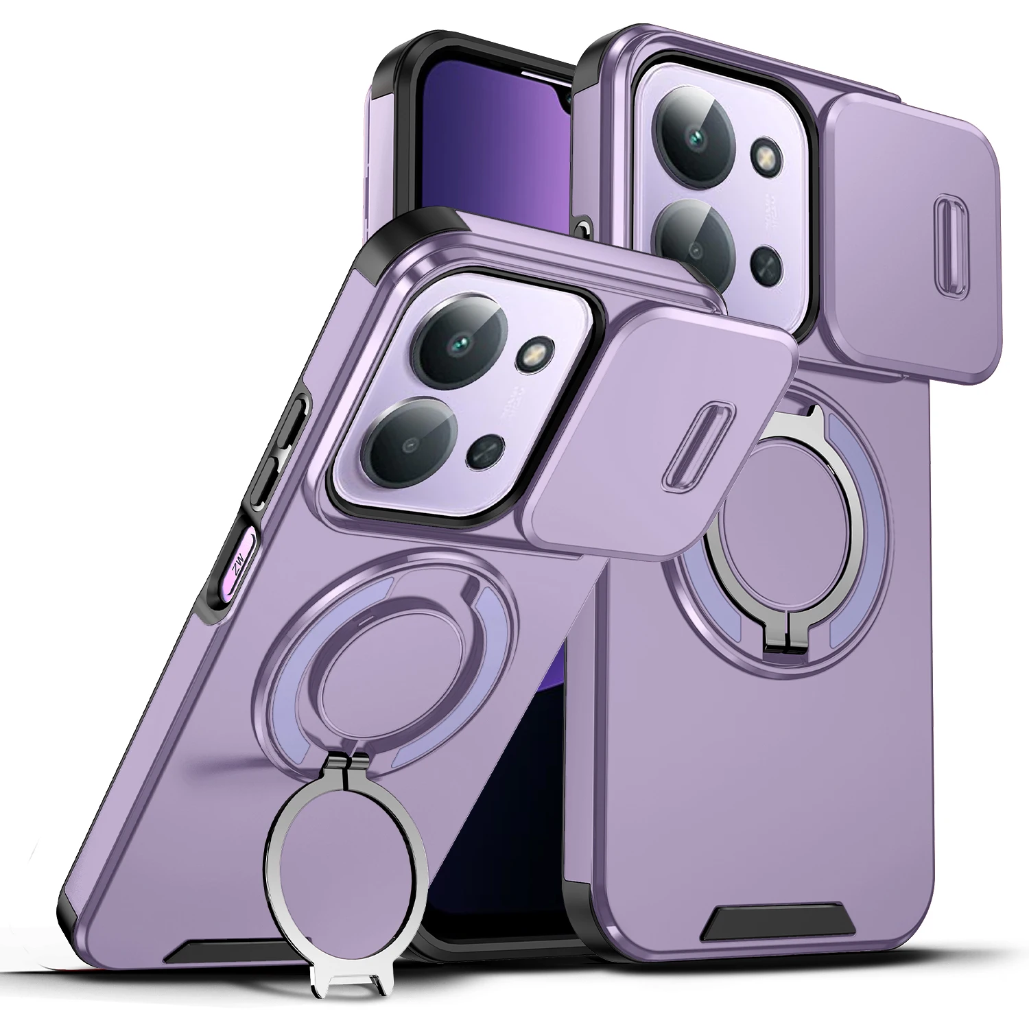Rugged Armor Magnetic Bracket Case with Slide Camera Protection