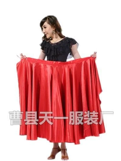 Women Flamenco Dresses Performance Dancing Clothing Women Red Black Hook Loop Spanish Flamenco Skirt Plus Size Female Gypsy Girls Satin Silk Dress