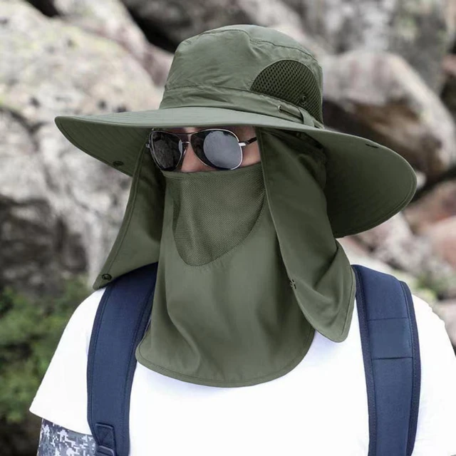 Fisherman Hat Large Brim Face and Neck Protection Anti-UV Men