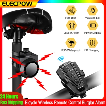 Elecpow Bicycle Alarm Wireless Remote Control 115dB Bike Motorcycle Anti Theft Alarm System Sensitivity Volume Adjustable 1
