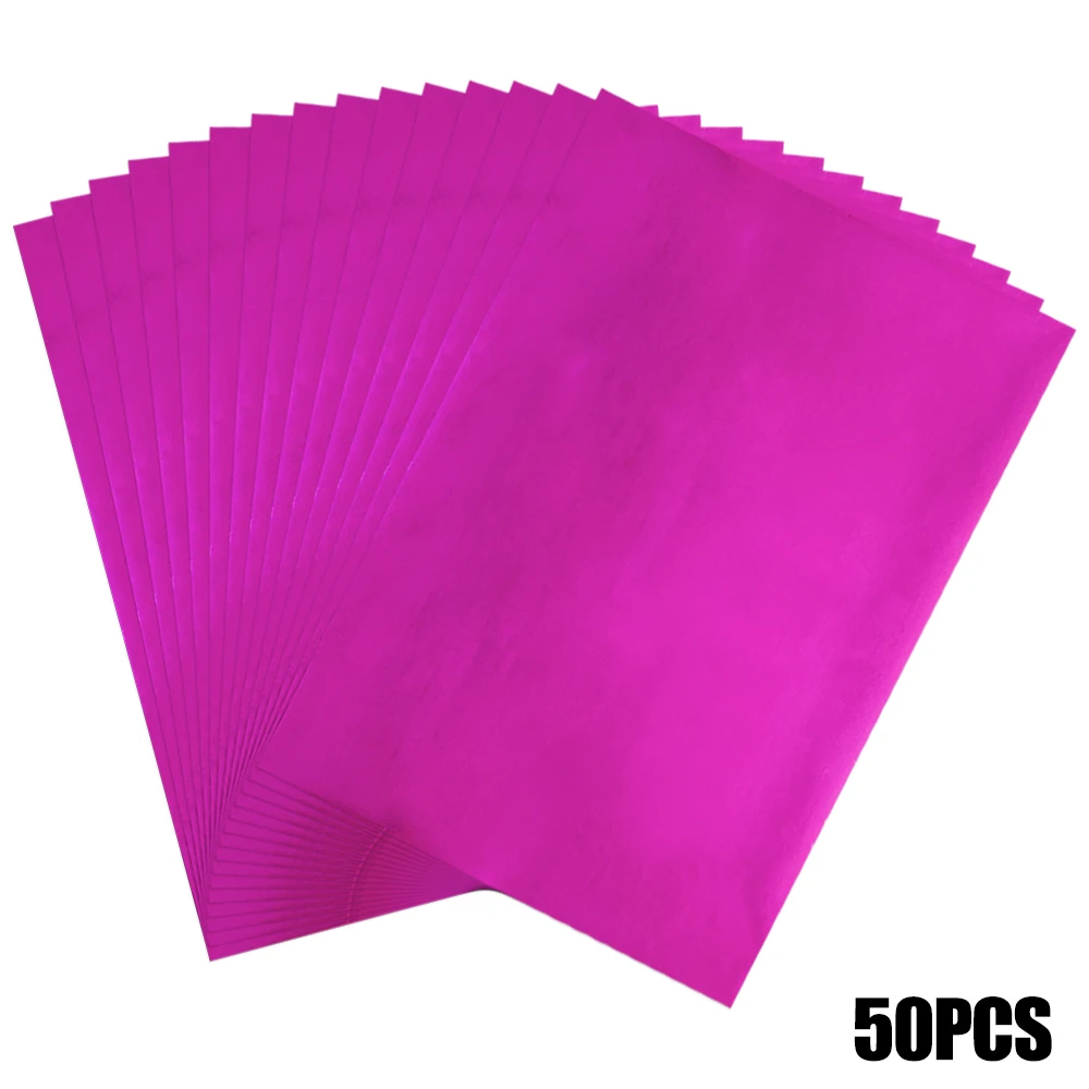 50 Pcs/lot Foil Paper 18 Colors Toner Reactive Foil 20X29Cm Foil By Laser  Printer and Laminator for Crafts Card Making New 2022