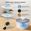 2.6L Automatic Cat Water Fountain With Faucet Dog Water Dispenser Transparent Filter Drinker Pet Sensor Auto Drinking Feeder 4