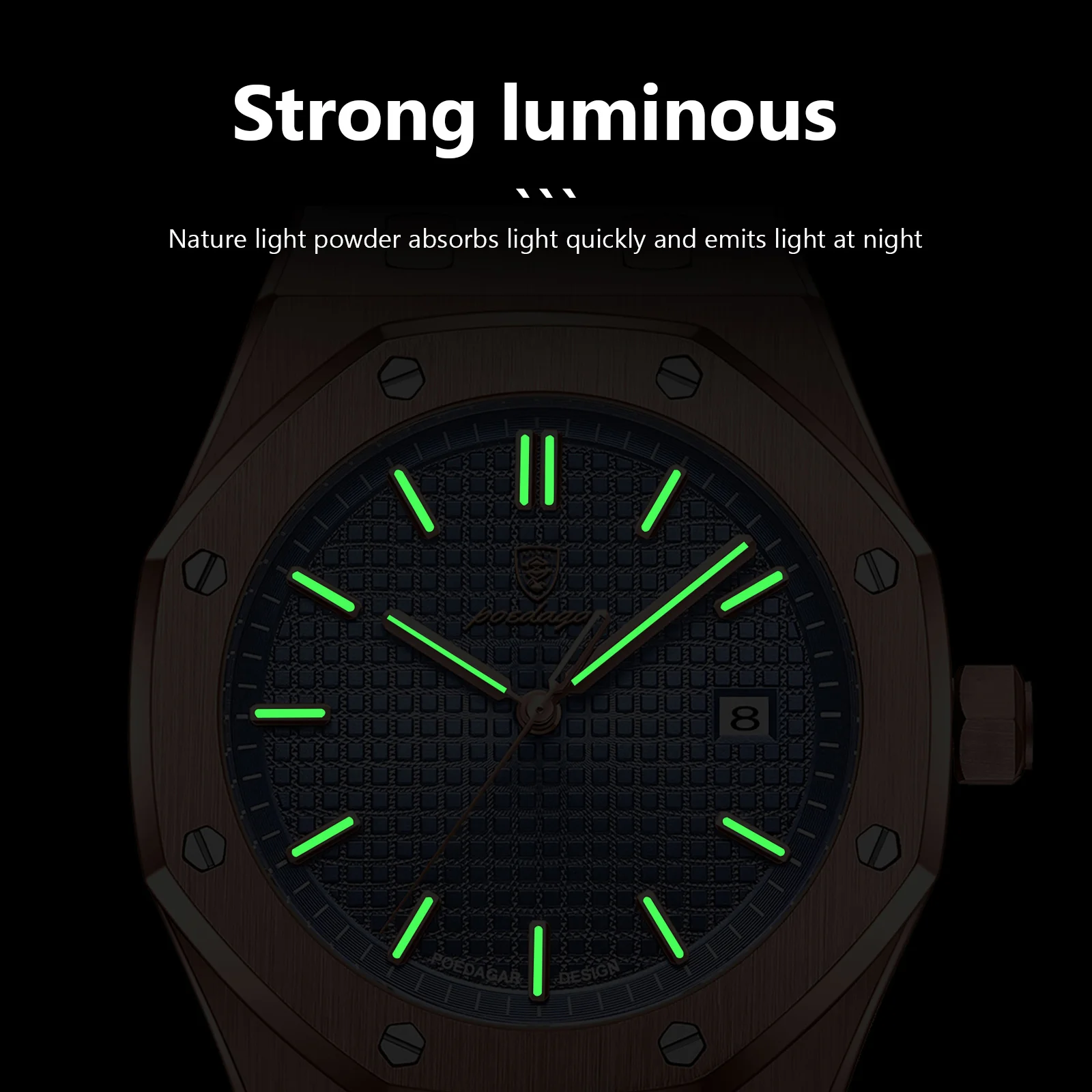 2025 New POEDAGAR Luxury Watch Business Waterproof Male Clock Luminous Date Stainless Steel Square Quartz Men Watch reloj hombre 4