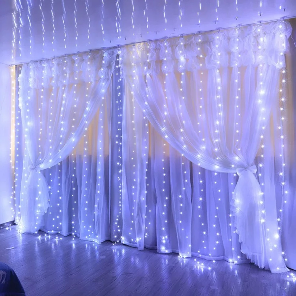 LED Christmas Lights Fairy String Lights Curtain Garland USB Festoon Remote Decor for Home New Year