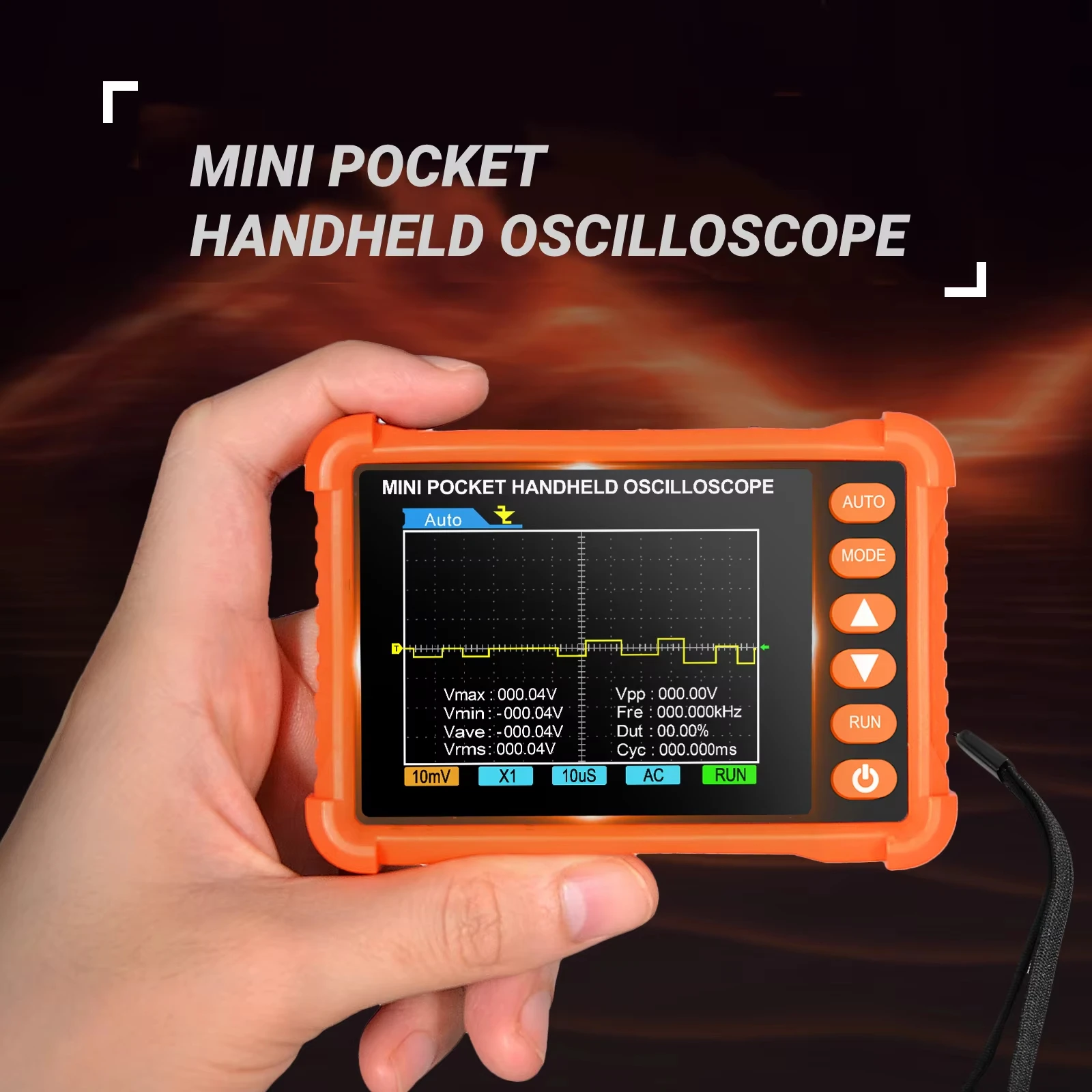 Digital handheld Oscilloscope Bandwidth:250kHz Sampling rate:2.5MS/s AUTO measurement rechargeable Complete triggering function