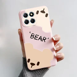 Adorable Cartoon Bear & Frog Pattern Soft Phone Case - For Honor X8 5G and X6, 2022 Edition (Pink-M01)