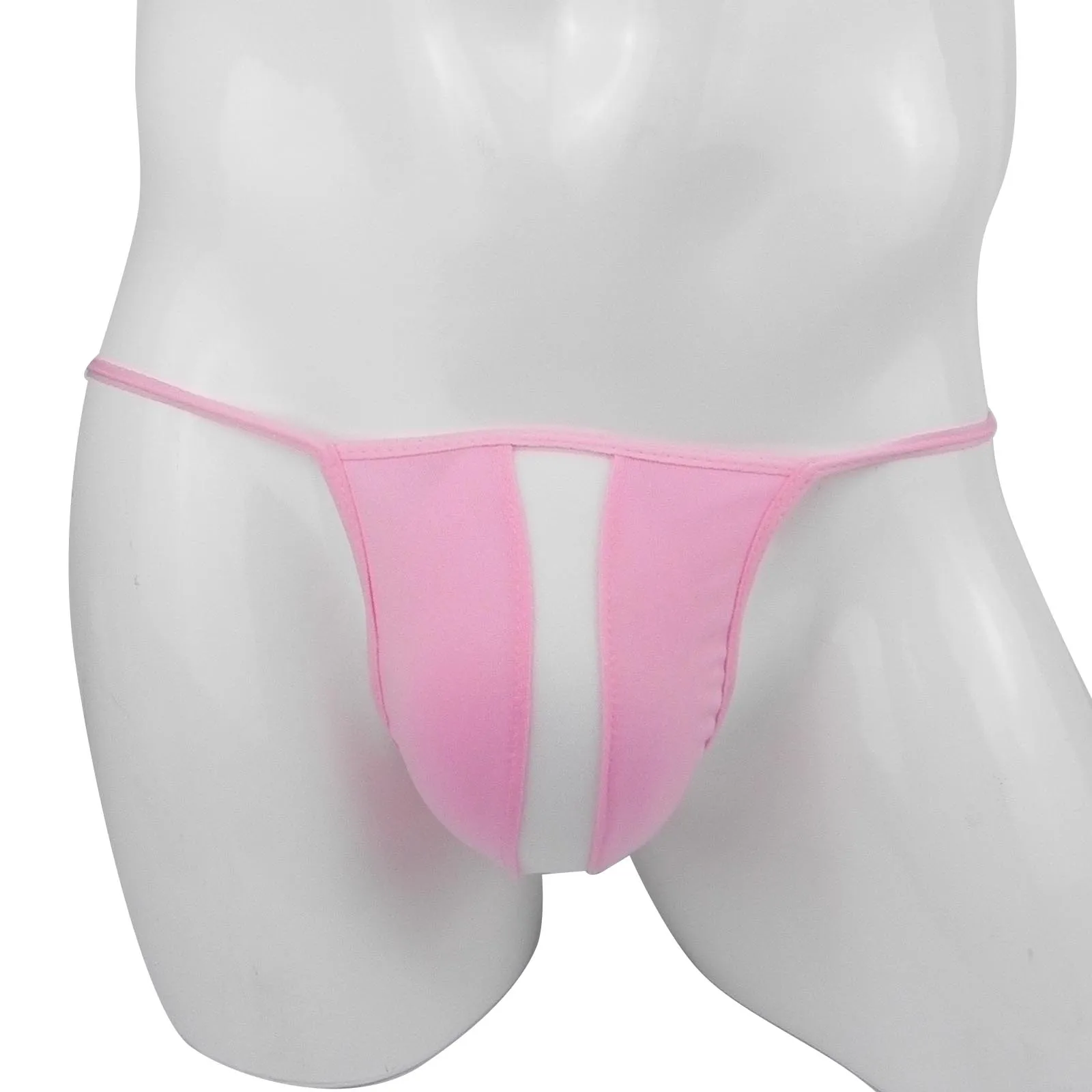 Male Underwear Men's Sexy Middle Sheer T Back Underwear Mini Striped Thong Ultra-Thin Buttocks Sheer Panties G string Sissy Bikini