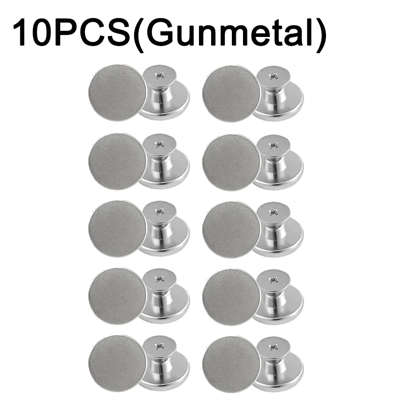 10PCS Replacement Screw Buttons for Clothing Pants Jeans Perfect Fit Waist  Adjustable No Nail Metal Jean Buttons Sewing Tools