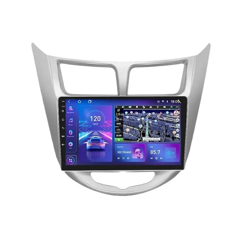 Android 12 Rádio Do Carro para Hyundai Solaris Verna Accent 1 2010-2016, Leitor de Vídeo Multimídia, Navegação GPS, 2 Din DVD, Unidade Principal