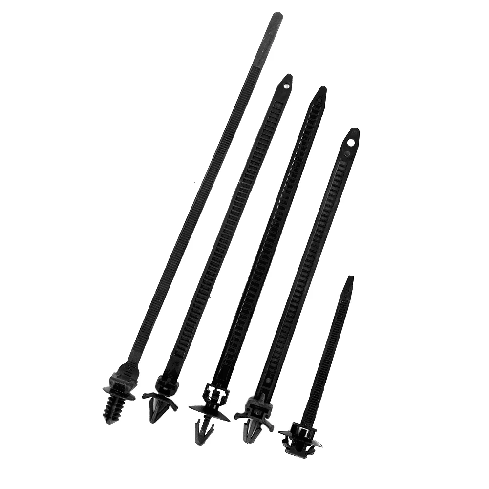 

Tie Car Line Fastener Zip Clip Black Nylon Mixed Cable Bundled Wire Bands 100pcs/Set Practical High quality Hot Sale