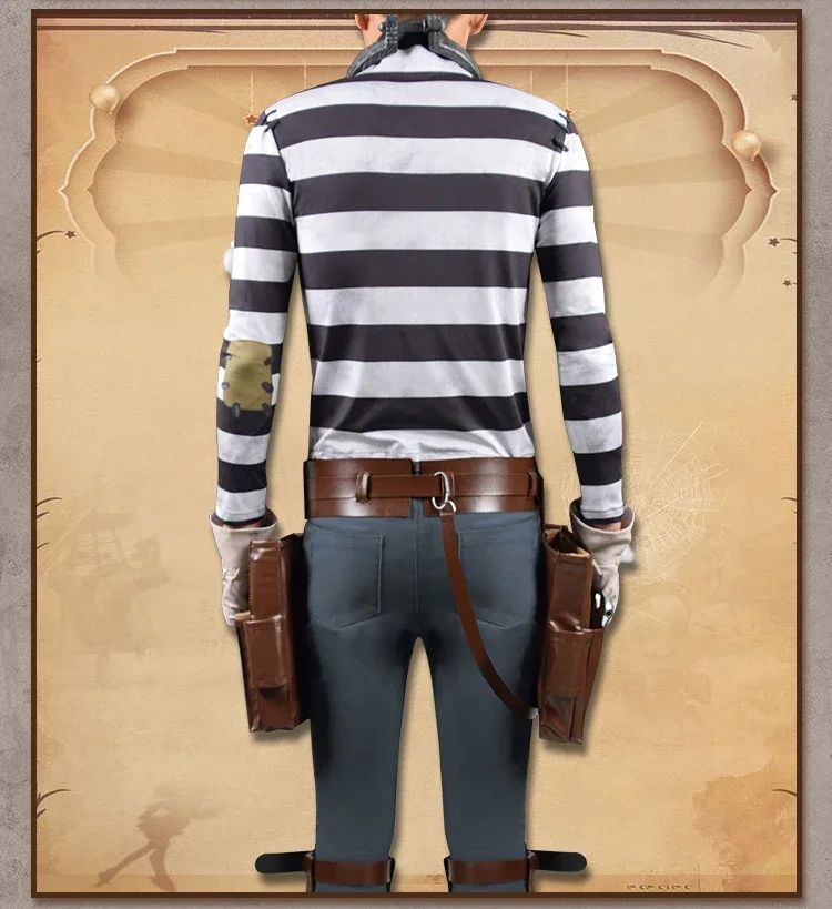 2025 Identity V Costumi Cosplay Prigioniero Luca Balsa Costume Cosplay Survivor Uniformi Pelle Originale Abiti Set di Vestiti Per Adulti - immagine 6