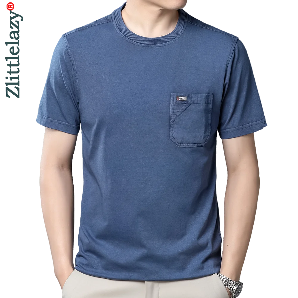 2022 Cotton Big Pocket Short Sleeve T Shirt Men Tshirt Summer Men's