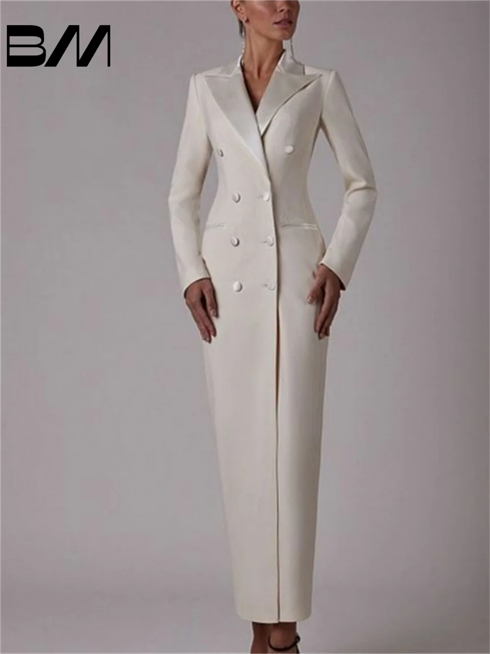 Spring Summer Double Breasted Women Long Jacket Suits Ladies Fashion Formal Tuxedo Party Dress Candy Color Ladies Prom  Guest