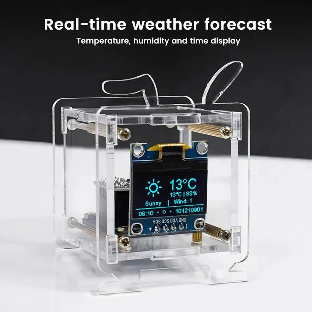 

Комплект Электронных мини-часов ESP8266, 0,96 дюйма, OLED, 2,4 ГГц