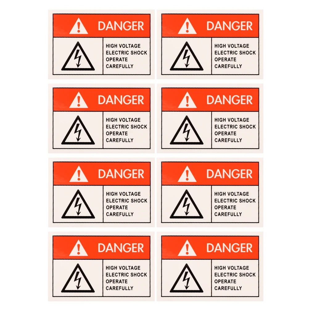 

8 Pcs Anti-electric Shock Label Labels Danger Sign Shocks for Warning Anti-shock Caution Pet Film High Voltage Electrical Panel