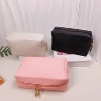 PU Leather Travel Cosmetic Bag Makeup BagTravel Wash Toiletry Organizer Purse Storage Handbag for Women Girls Make Up Pouch 1