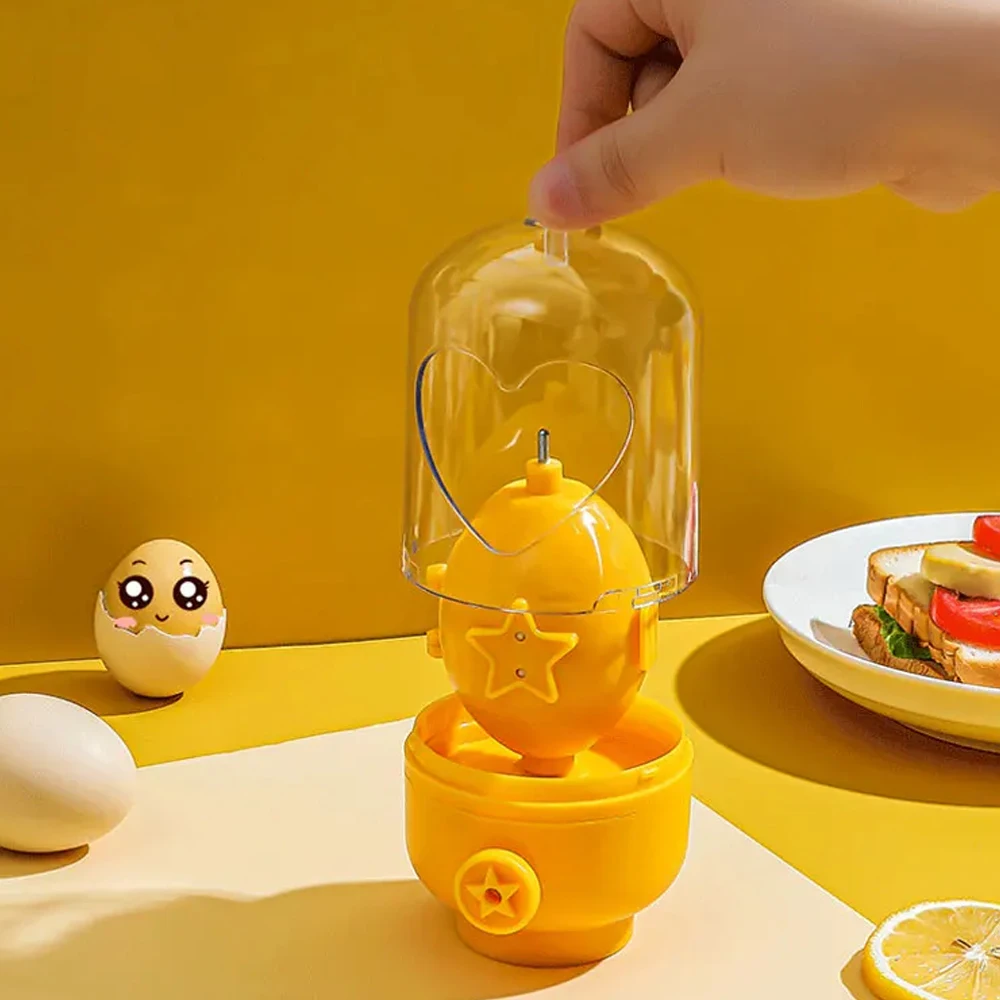 Egg Scrambler Hand Egg Shaker Mixer Food Grade Silicone Spinner Manual Tool In Shell Spinner for Hard Boiled Eggs egg beater