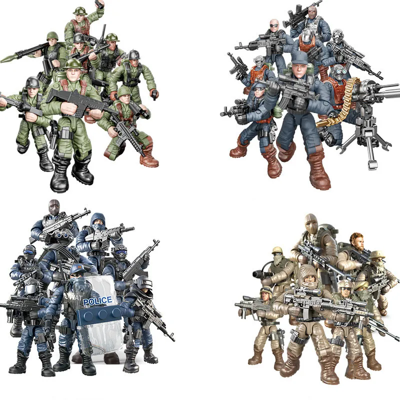 Soldados del Ejército de la Guerra Mundial, Soldados SAWT, Fuerzas Especiales, Modelo DIY ​ Bloques de Construcción, Ladrillos, Juguetes para Niños
