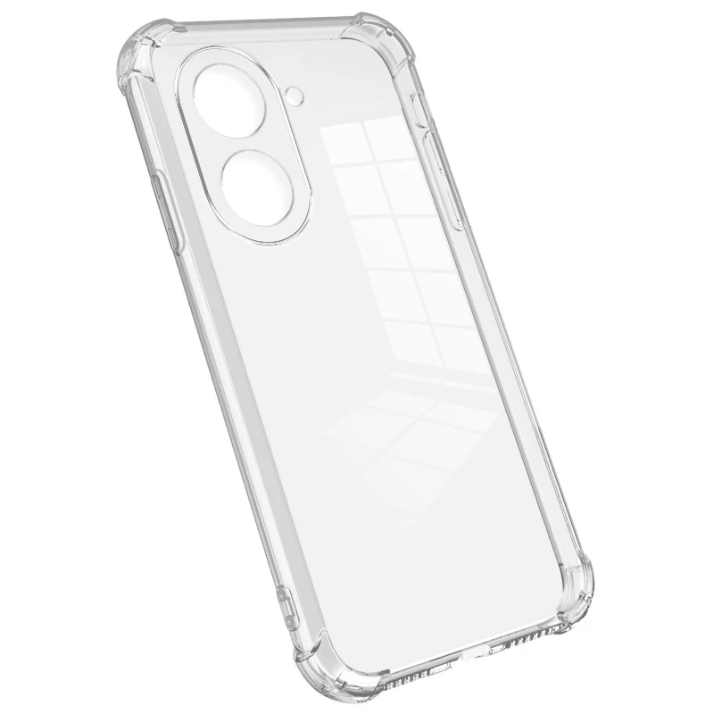 Dual Size Shockproof Transparent Silicone Phone Case - Clear Protective Back Cover