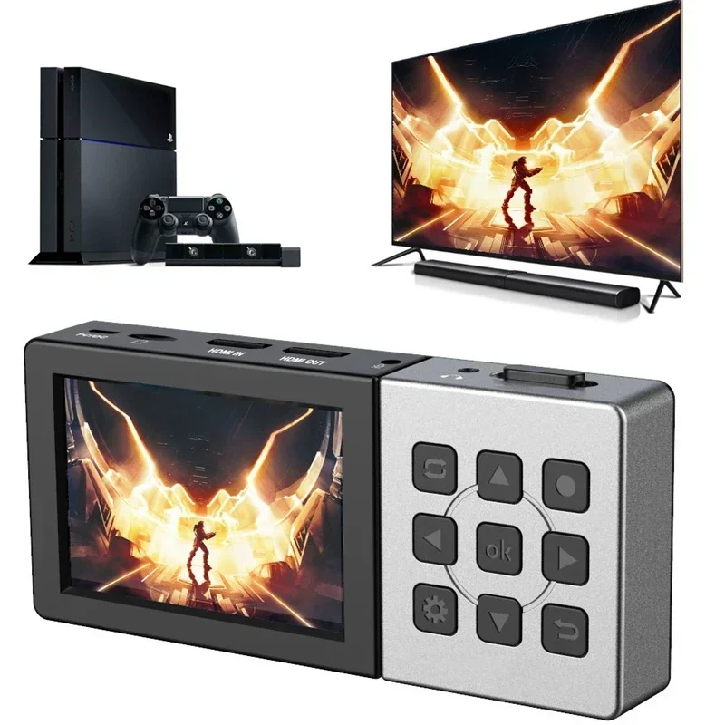 Ezcap 273 HDMI Game Capture Card1080P 60fps To Micro SD TF Card with Clear 3.5" Display Screen Playback Record Video Without PC