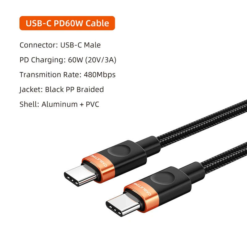 High-Speed PD 60W USB-C Fast Charging Cable